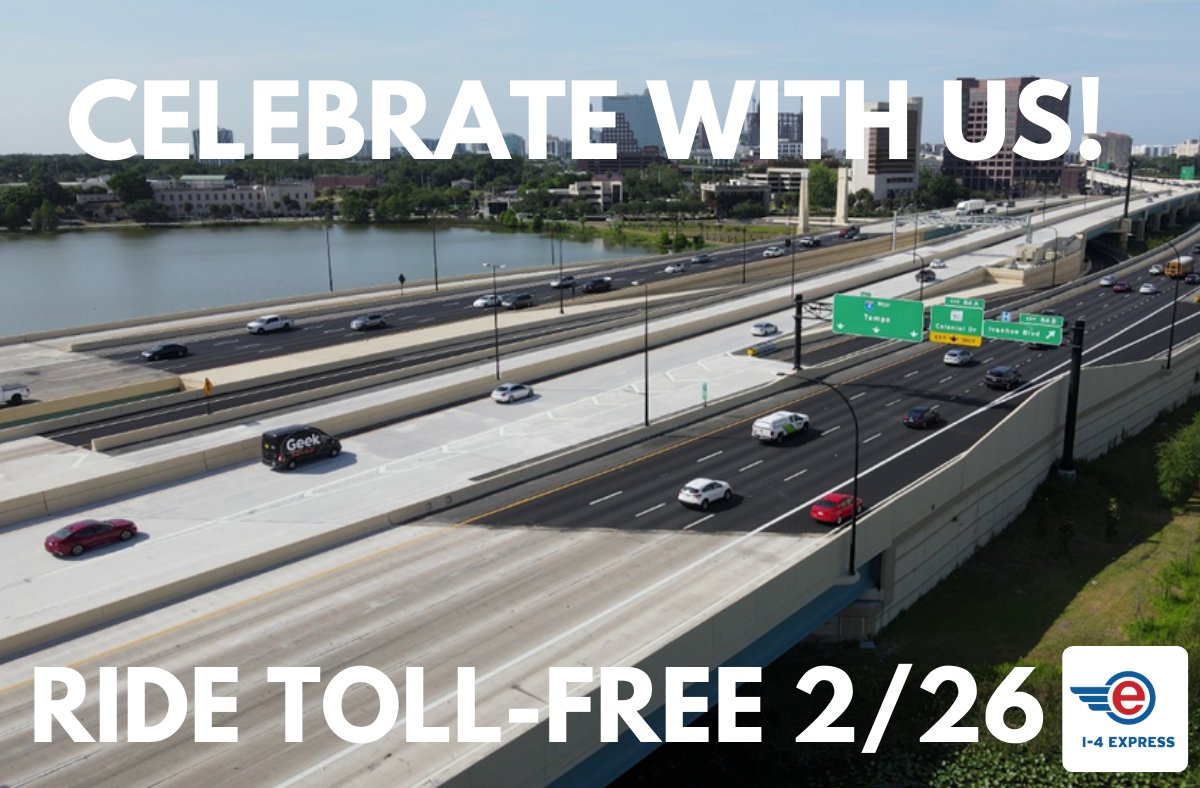 FDOT Offers Free Tolls on I-4 Express this Sunday, February 26